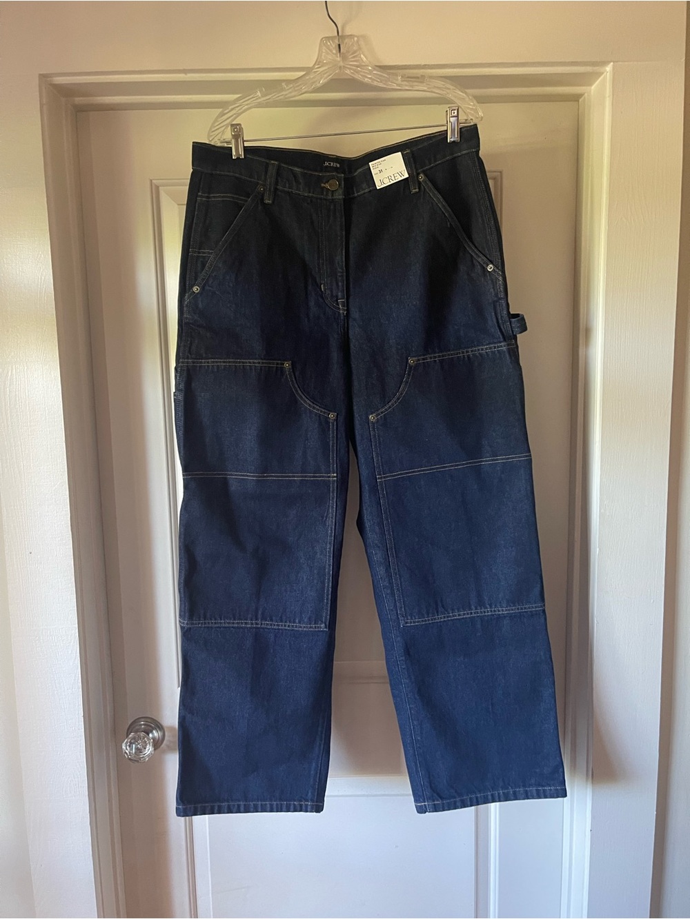 J. Crew wWomen’s Relaxed Carpenter Jeans in Dark Blue Denim